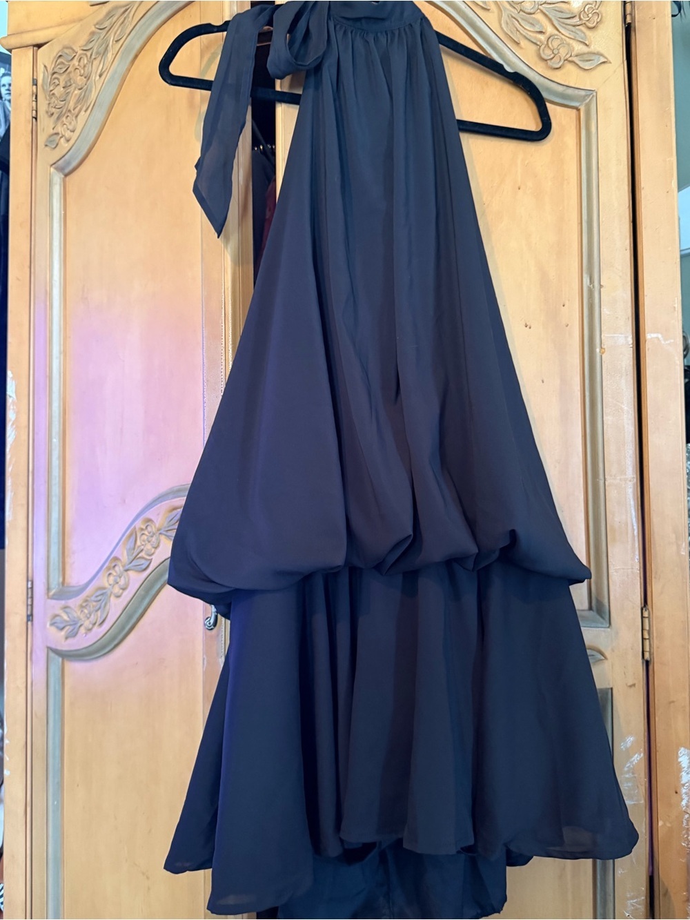 Verdusa Black Halter Romper with Blouson Bodice - Picture 4 of 10